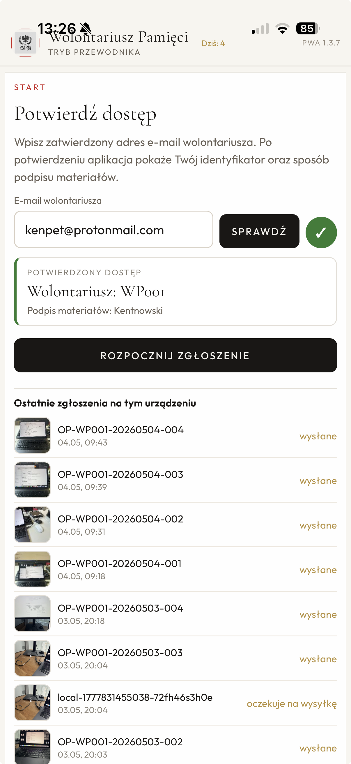 Wolontariusz Pamięci 2.0